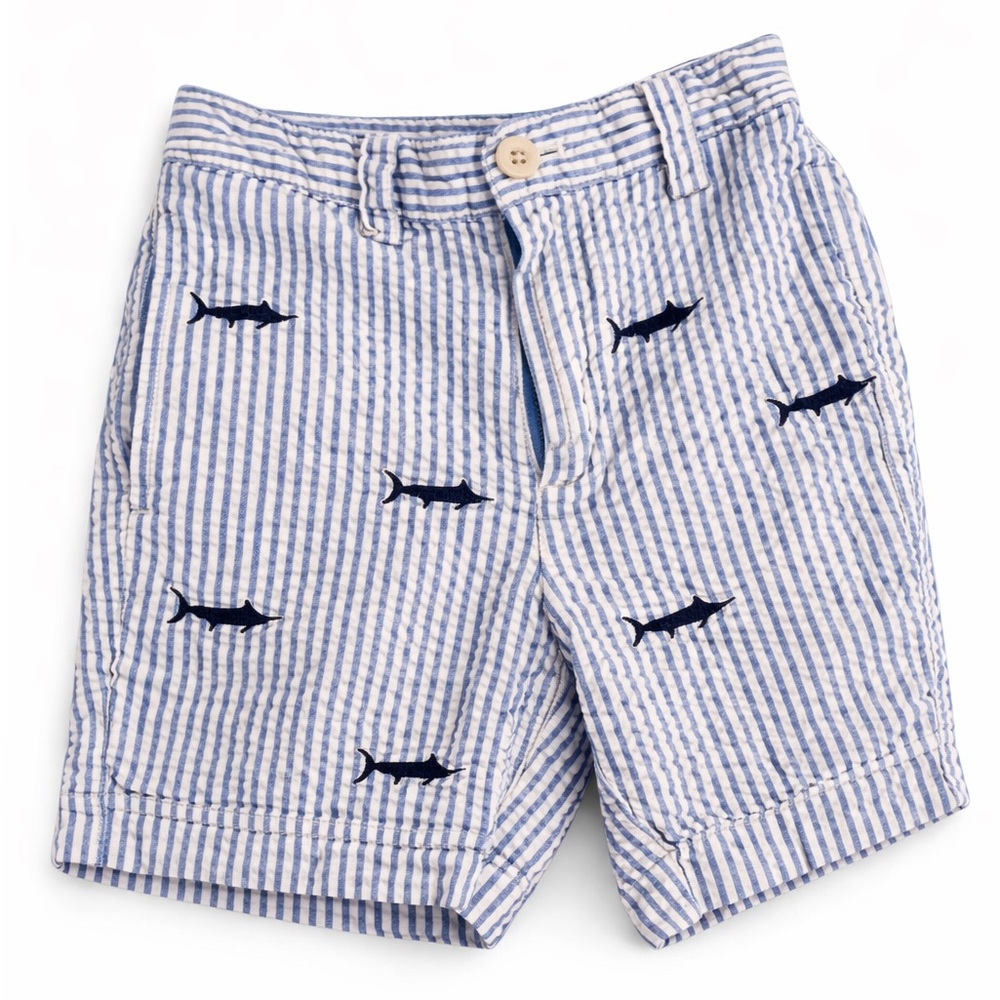 Vineyard Vines Kids Blue and White Striped Shorts